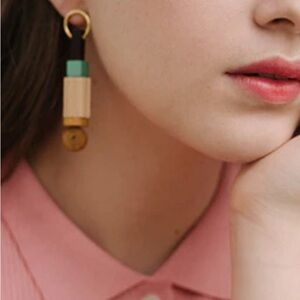 Sew A Song TOTEM ASYMMETRIC EARRINGS NWT